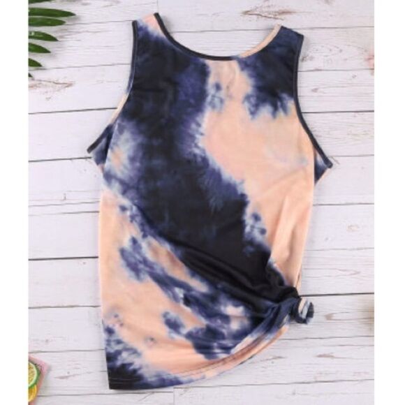 💝Blue and Pink tie dye Cross Front tank - Picture 6 of 9